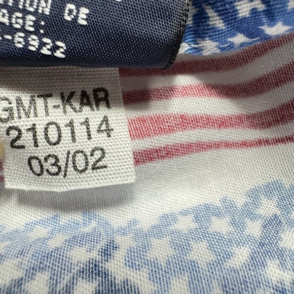 Tommy Hilfiger Shirt Mens Large Red White Blue USA Flag Stars‎ Stripes Button Up - Picture 10 of 10